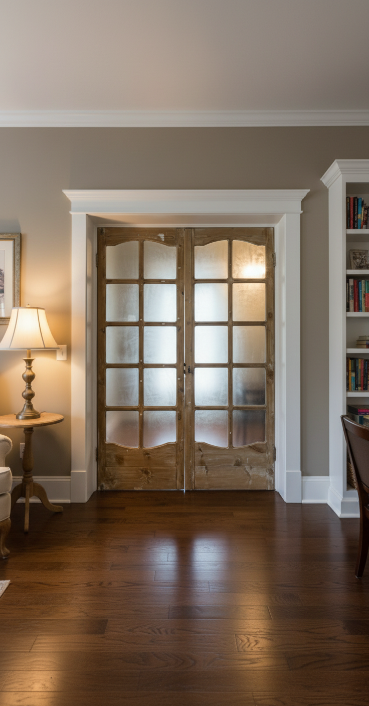 Antique French panel doors with Glass (81.5x55) P183