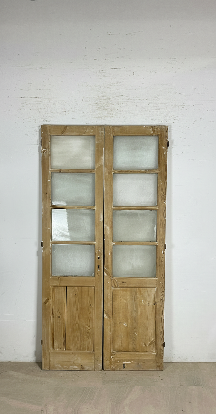 Antique French panel doors with Glass (87.5x44) P167