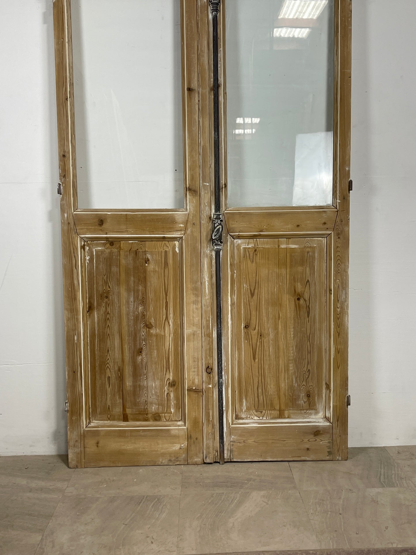 Antique French panel doors with Glass (112.25 x 47.5) O77