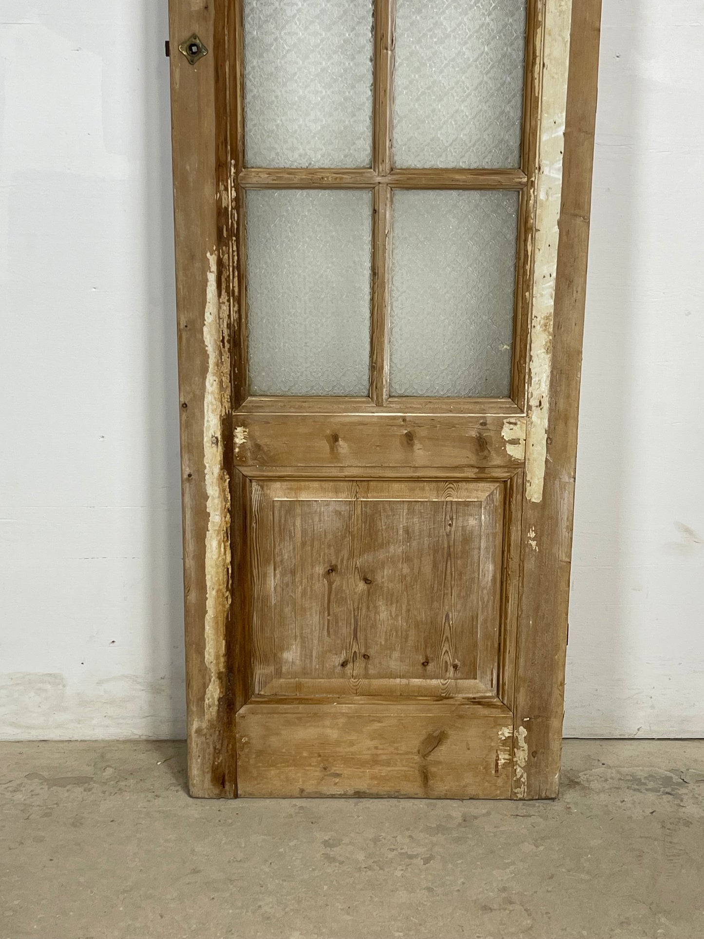 Antique French Panel Door with Glass  (84.25 x 24.5) M232