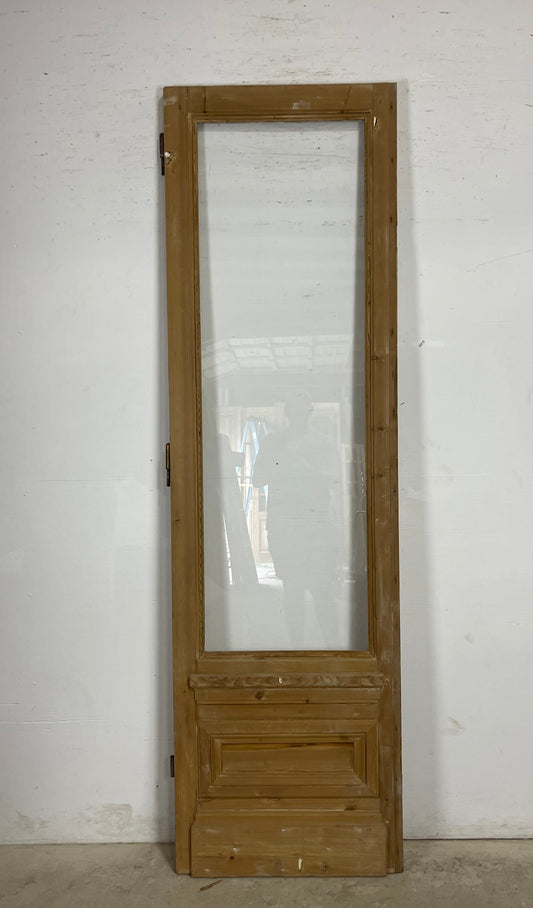 Antique  French Panel Door with glass (95.25 x 27.75)   M101