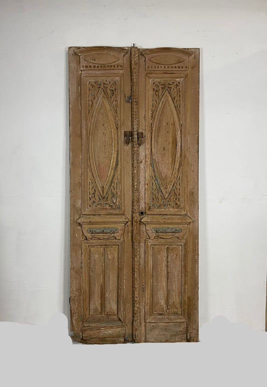 Antique  French Panel Doors with Carving  (96 x 42.5) N003