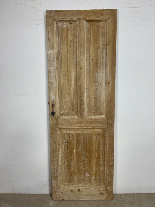 Antique French Panel Door   (81.5 x 28)  Single wood O229