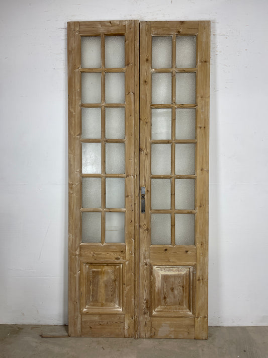 Antique French panel doors with Glass (98.25x40) O299