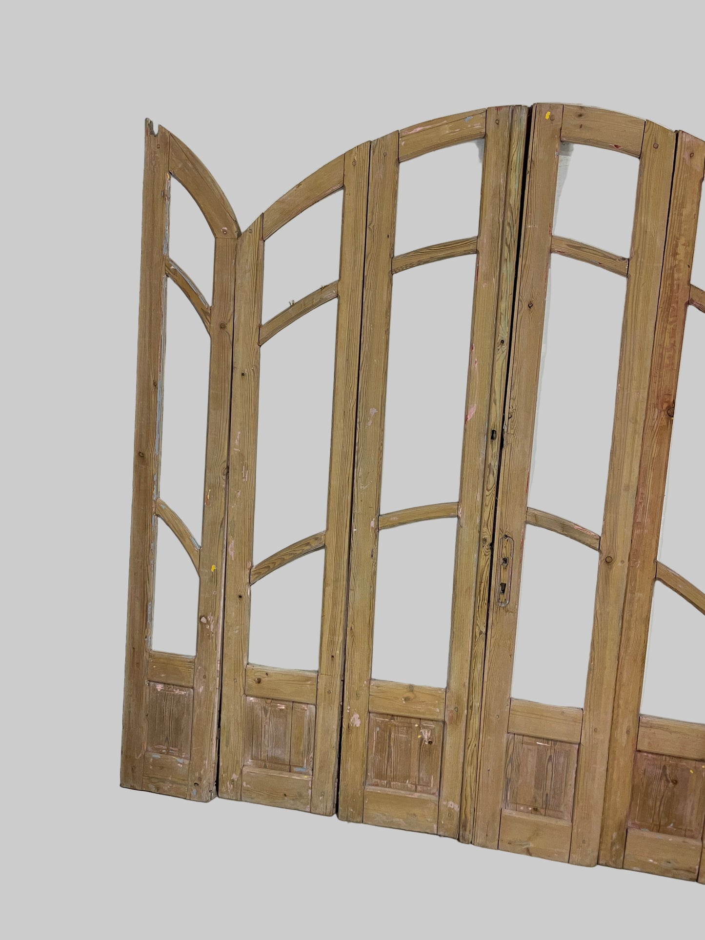 Antique French panel arched doors with Glass (97 x 100) P4