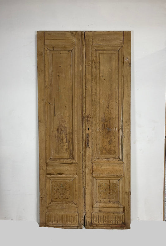 Antique  French Panel Doors with Carving  (106.25 x 50.25) N007