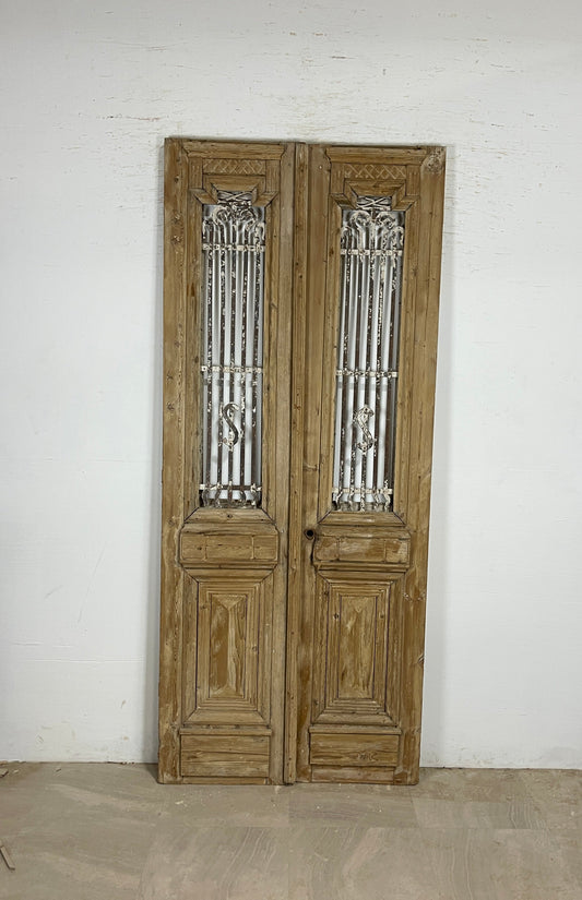 Antique French panel doors with Metal (94x40) P75