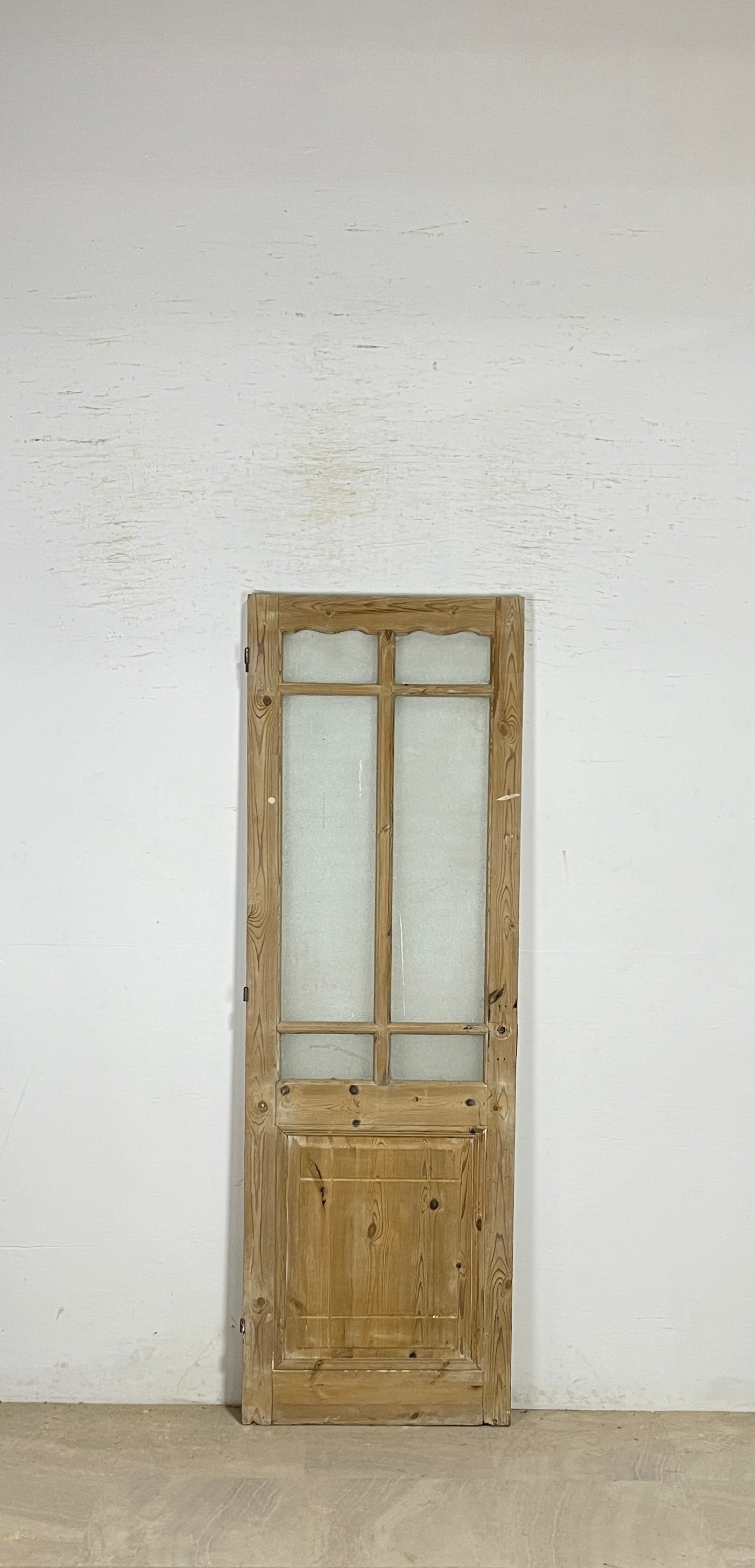 Antique French panel single door with glass (83x27.5) P201