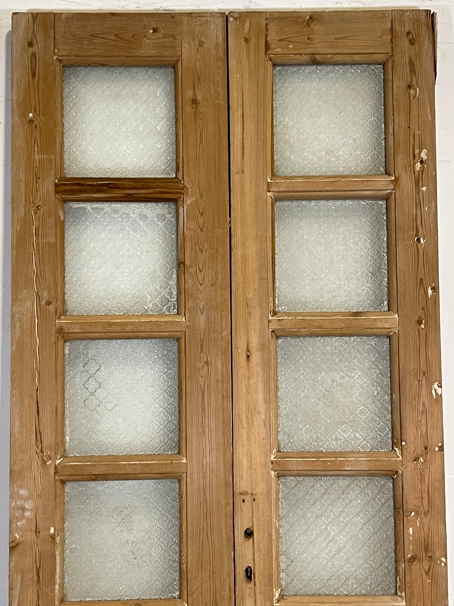 Antique French panel doors with glass (85.5x33.25) K331