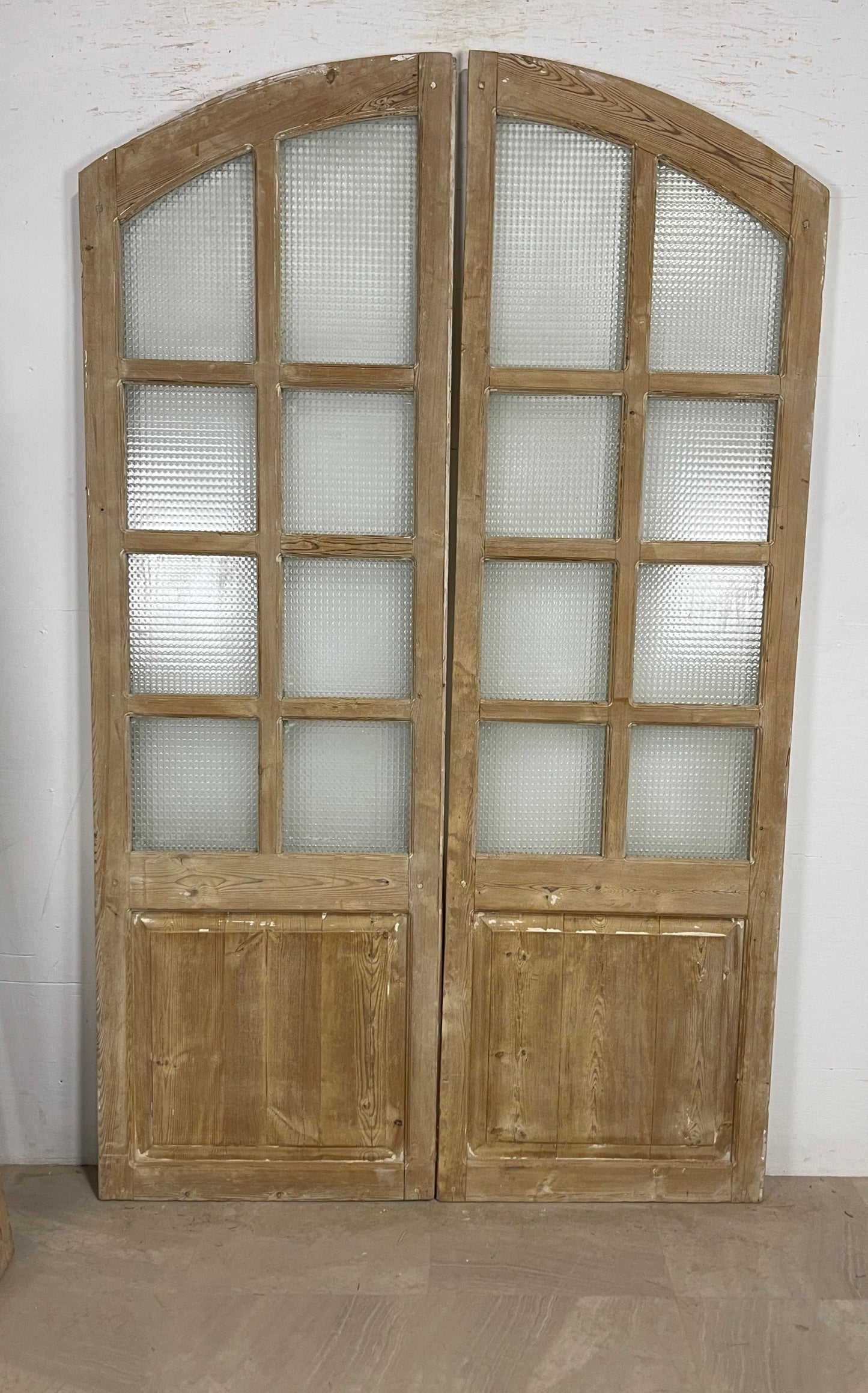 Antique French panel arched  doors with Glass (89 x 54.5) P6