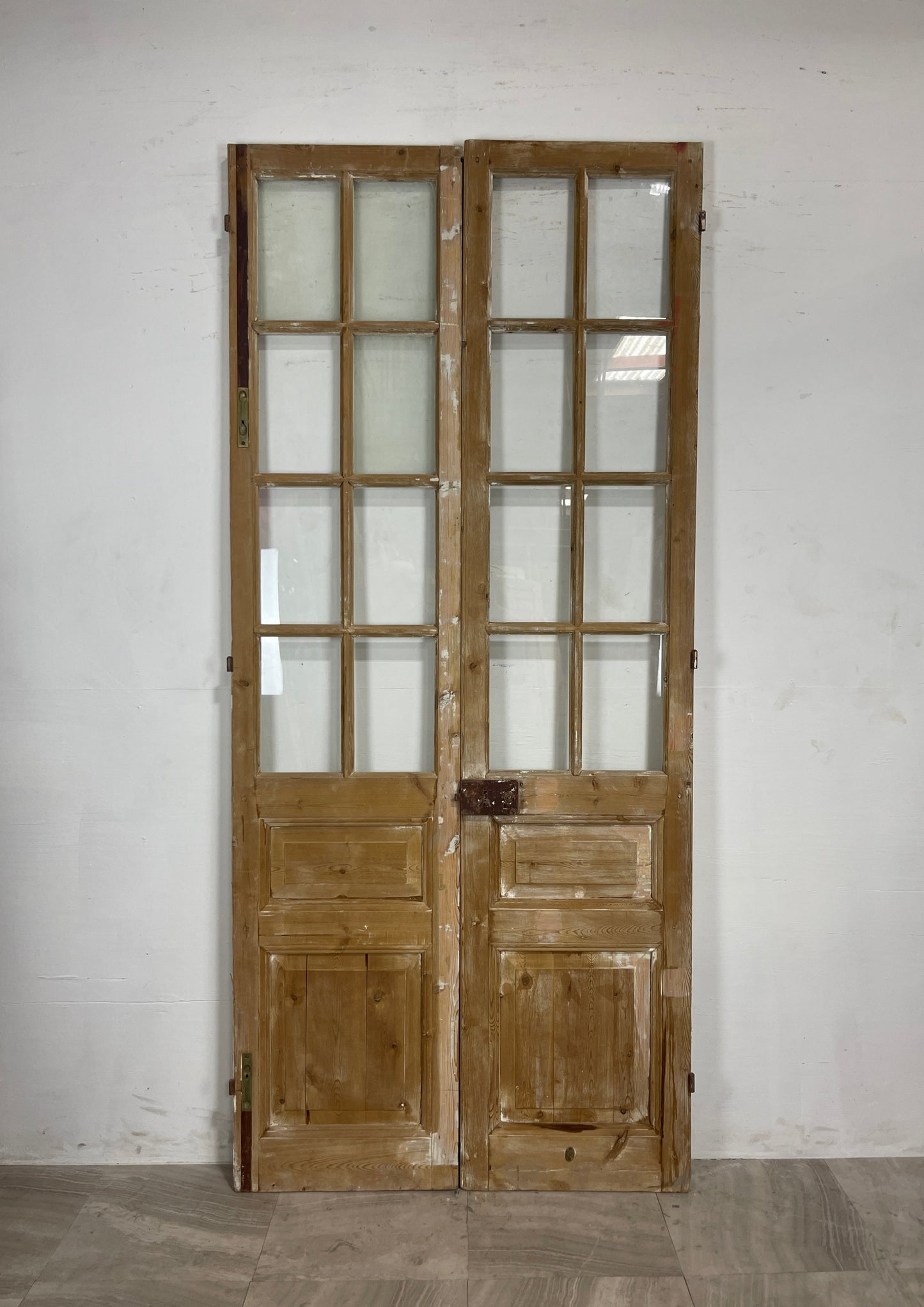 Antique French Panel Doors with Glass   (89.5 x 44)   N028