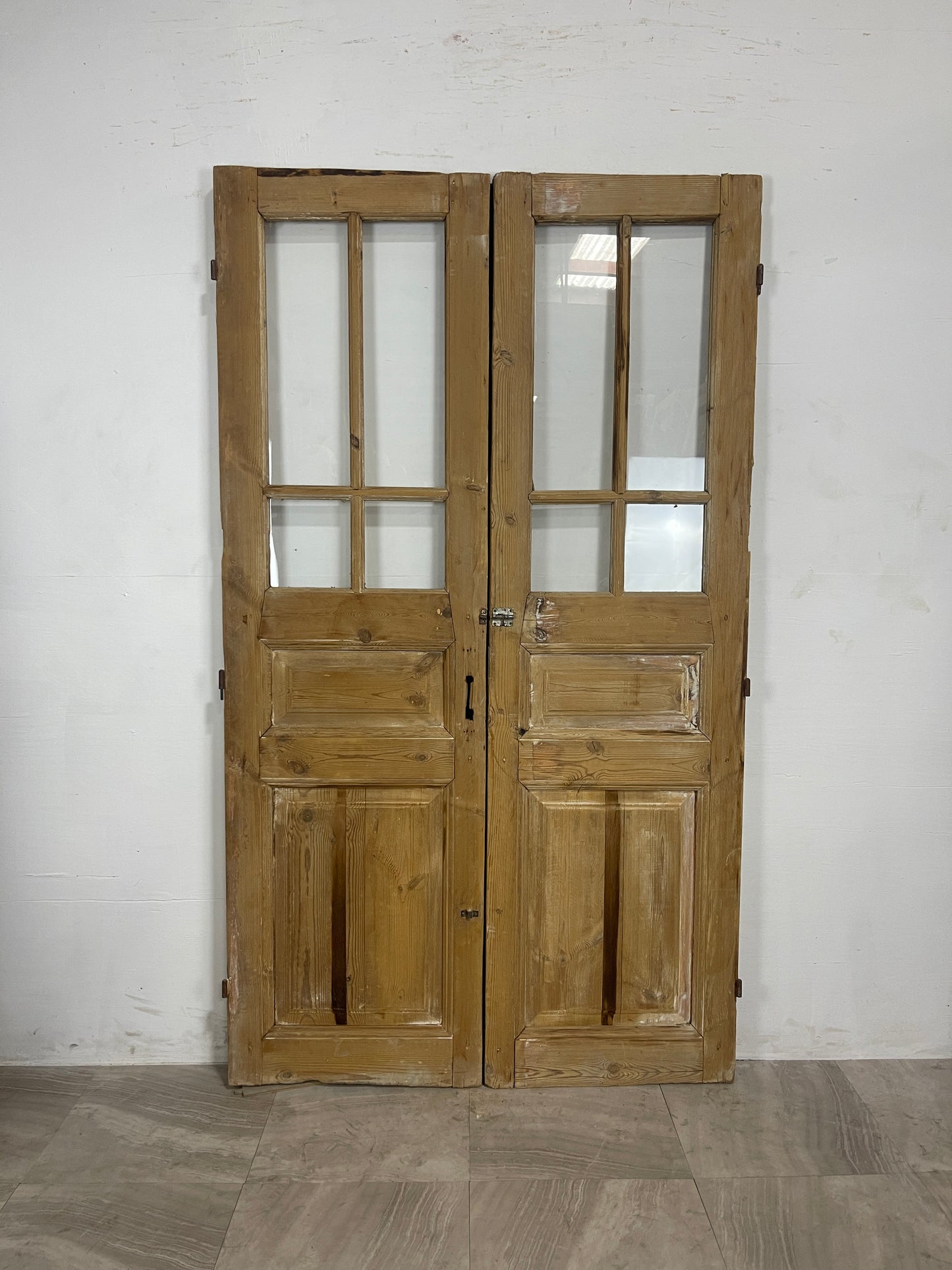 Antique French Panel Doors with Glass   (83 x 47.75)   N033