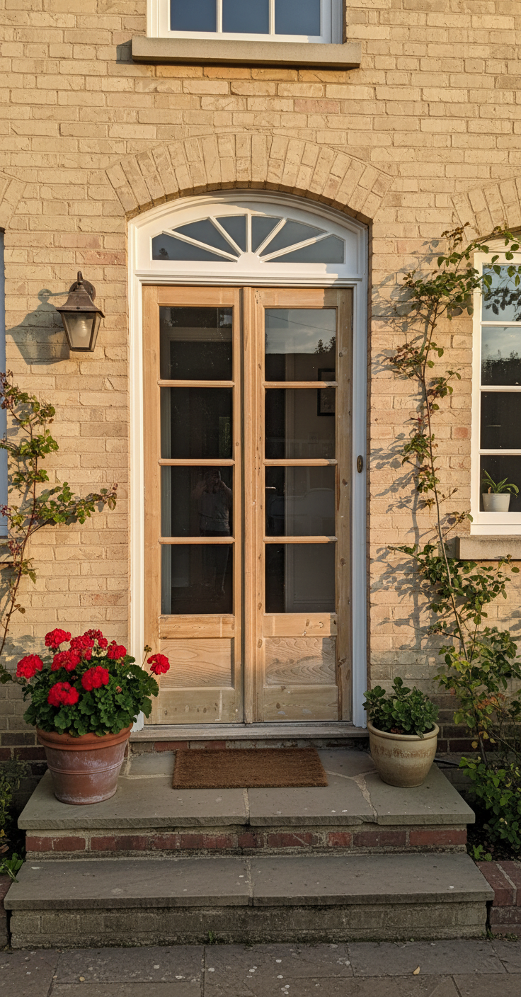 Antique French panel doors with Glass (91x44) P169