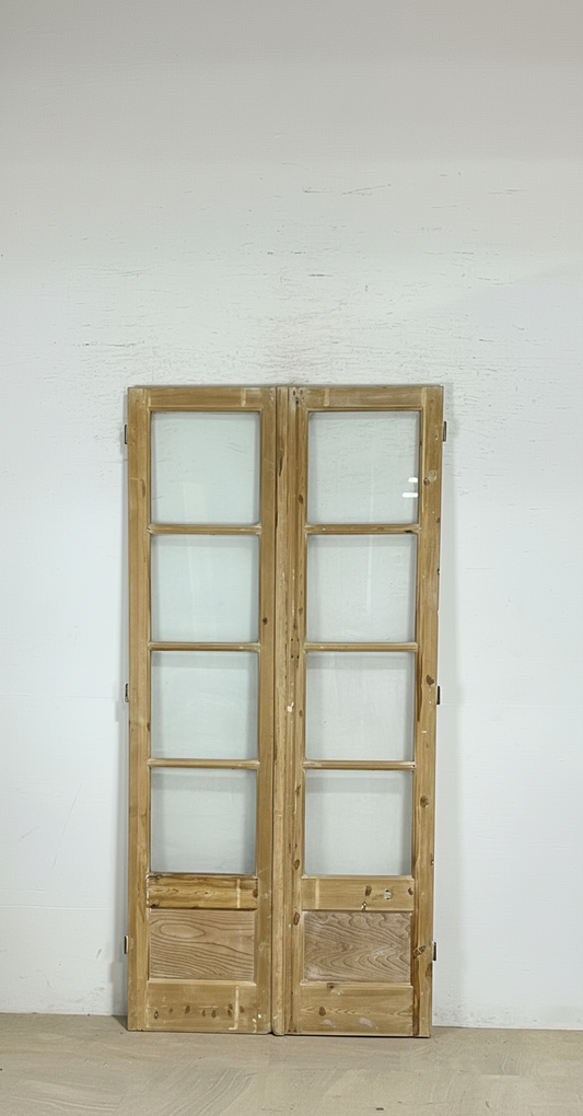 Antique French panel doors with Glass (91x44) P169