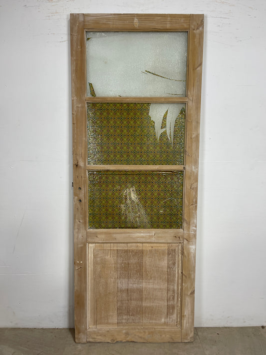 Antique French Panel Door - Single with glass (83x31.5) O246 AI
