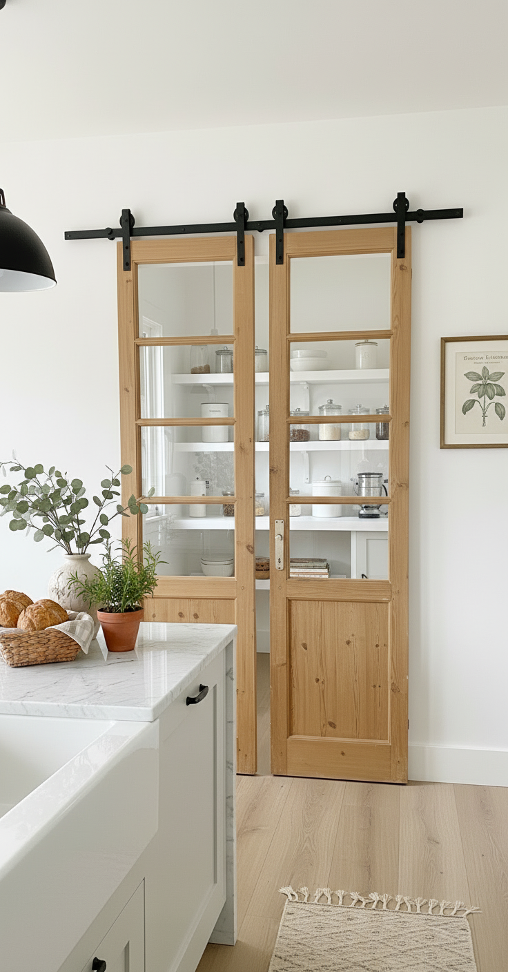 Antique French panel doors with Glass (87.5x43.5) P164