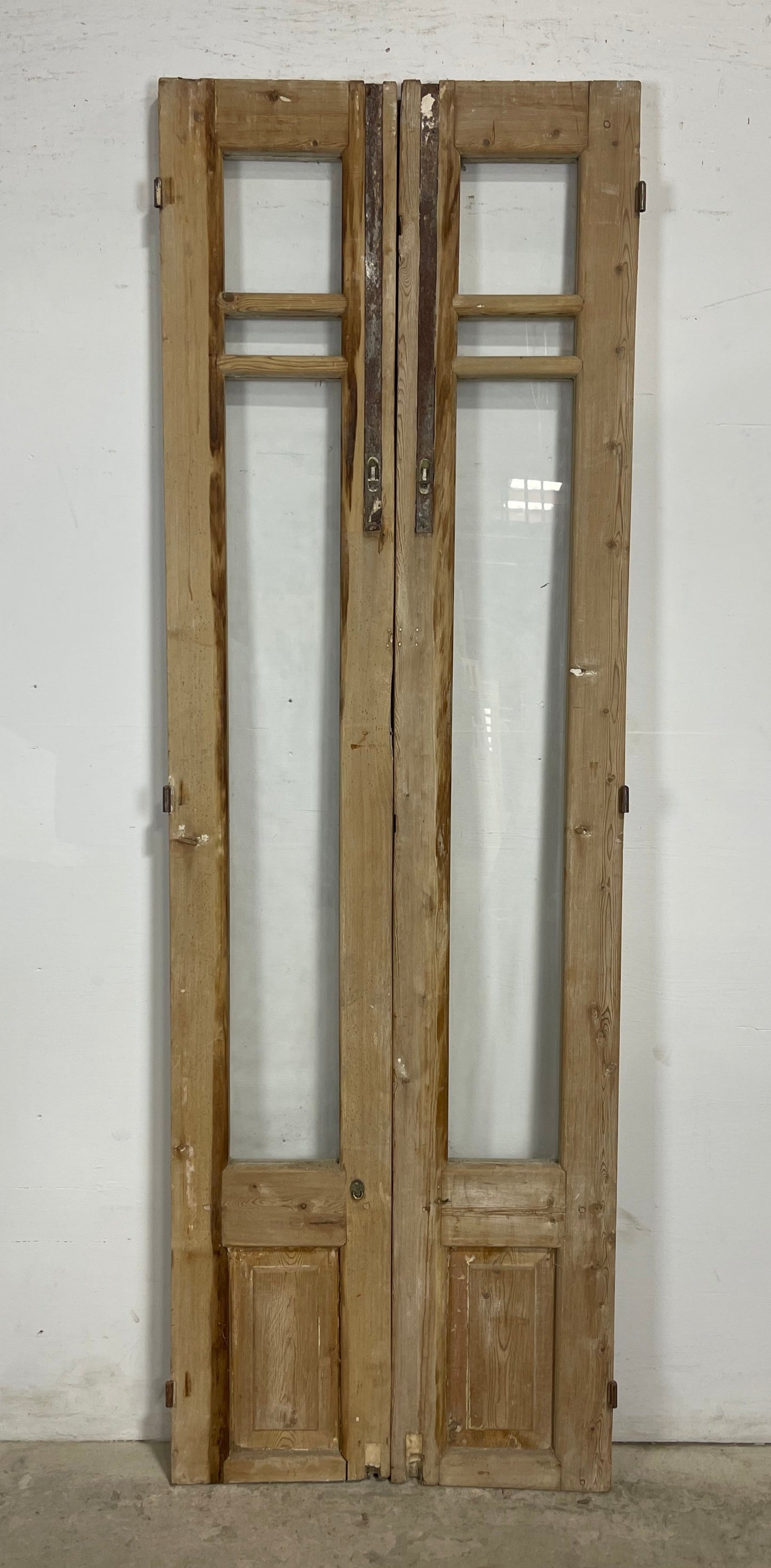 Antique  French Panel Doors with glass (86.5x28)   M068