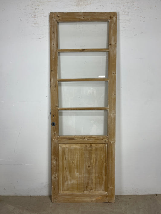 Antique French Panel Door - Single with glass (86.75x29.5) O258