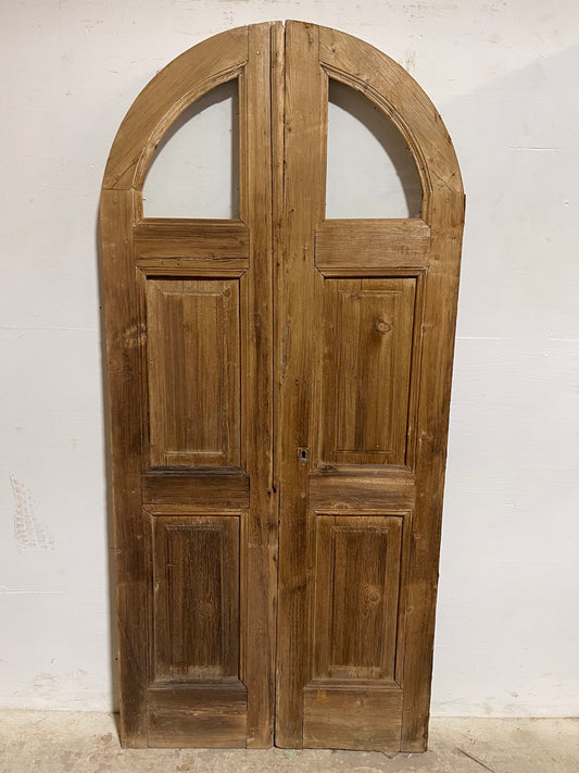 Antique French Panel Doors with glass (77x35.5) J922