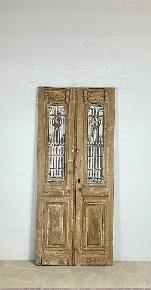 Antique French panel doors with Metal (94.5x41.5) P115