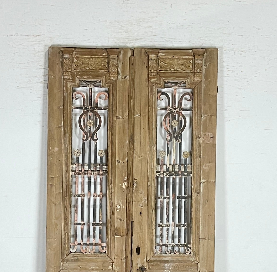 Antique French panel doors with Metal (94.5x41.5) P115