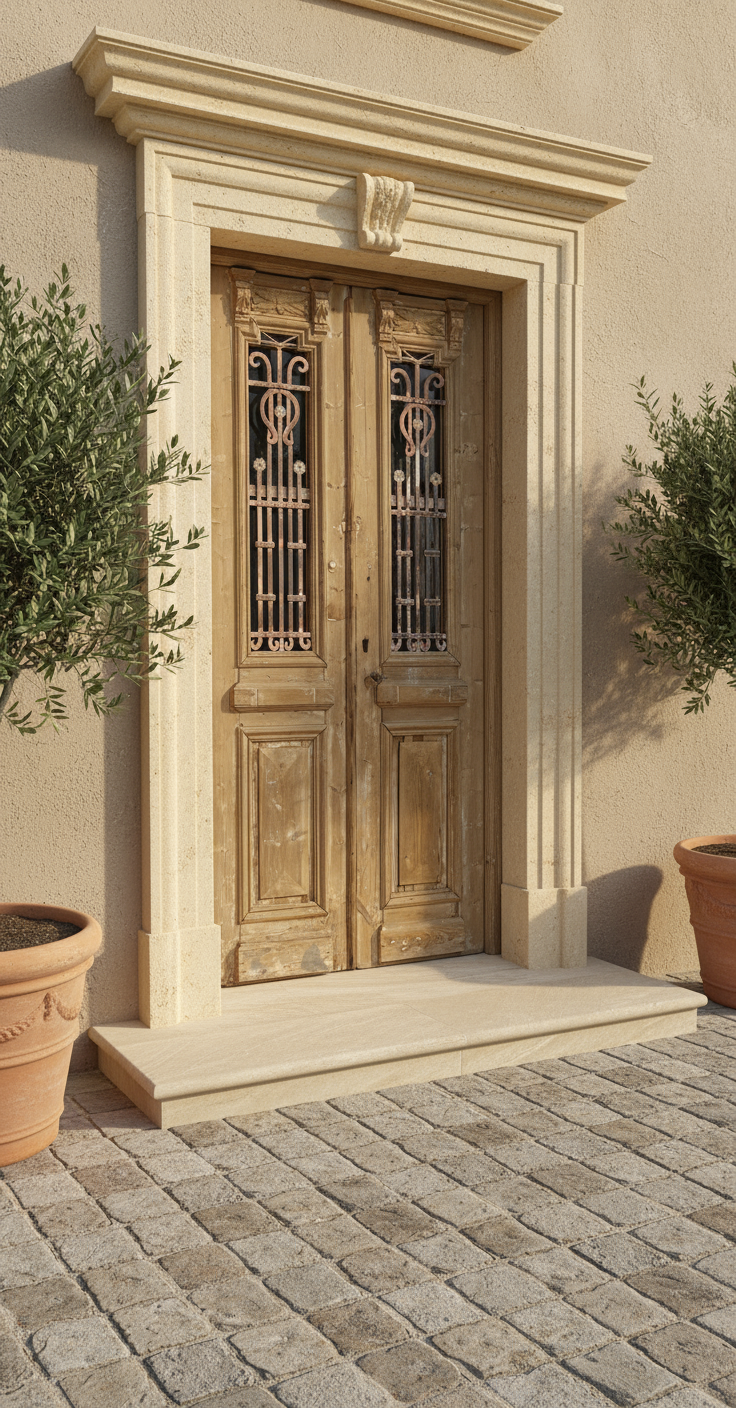 Antique French panel doors with Metal (94.5x41.5) P115