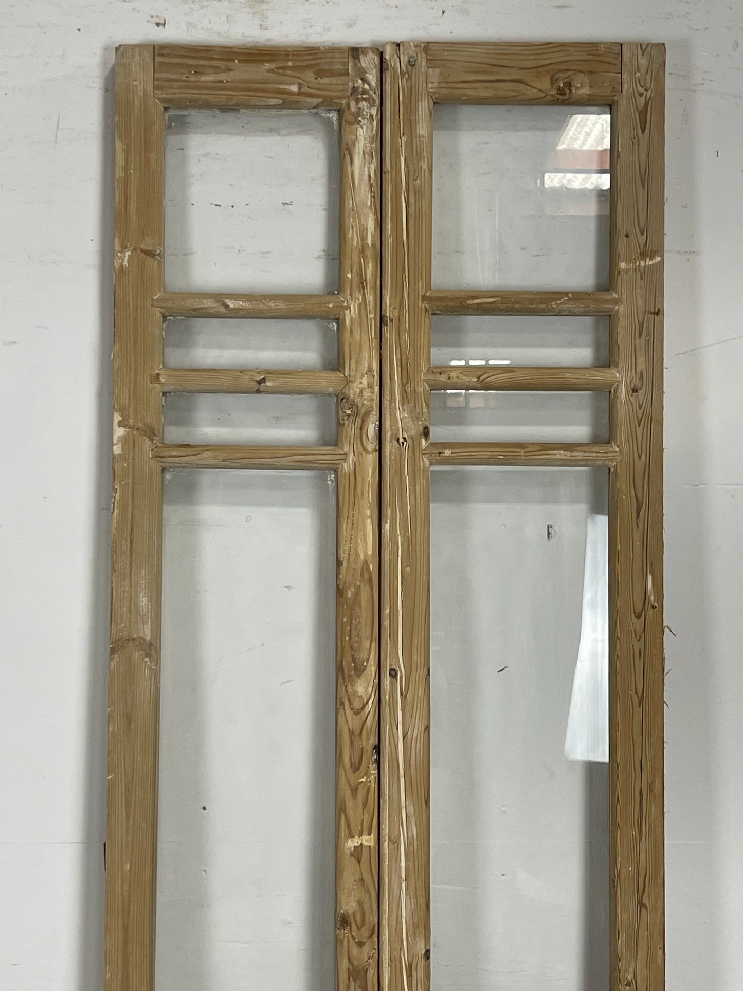 Antique  French Panel Doors with glass (90x28.5)   M067