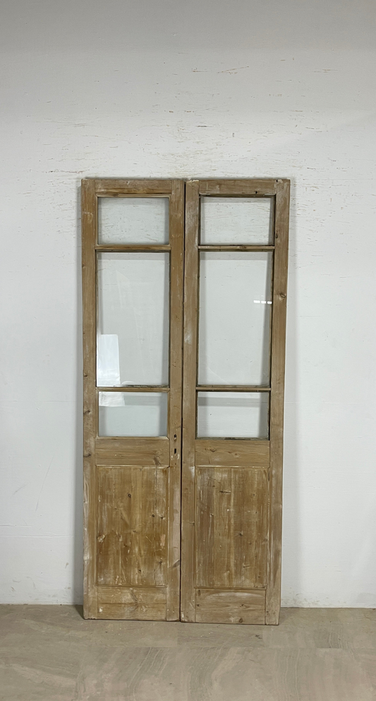 Antique French panel doors with Glass (95x44) P165