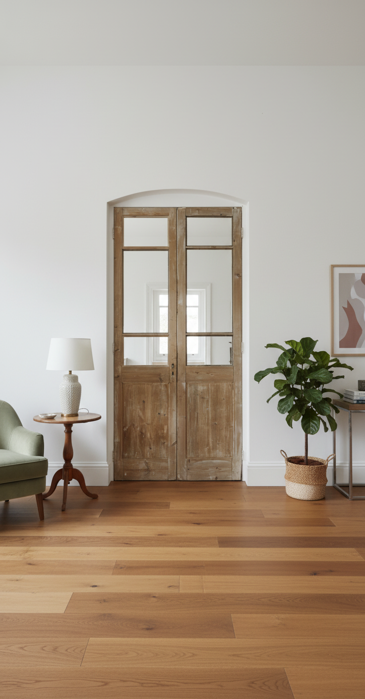 Antique French panel doors with Glass (95x44) P165