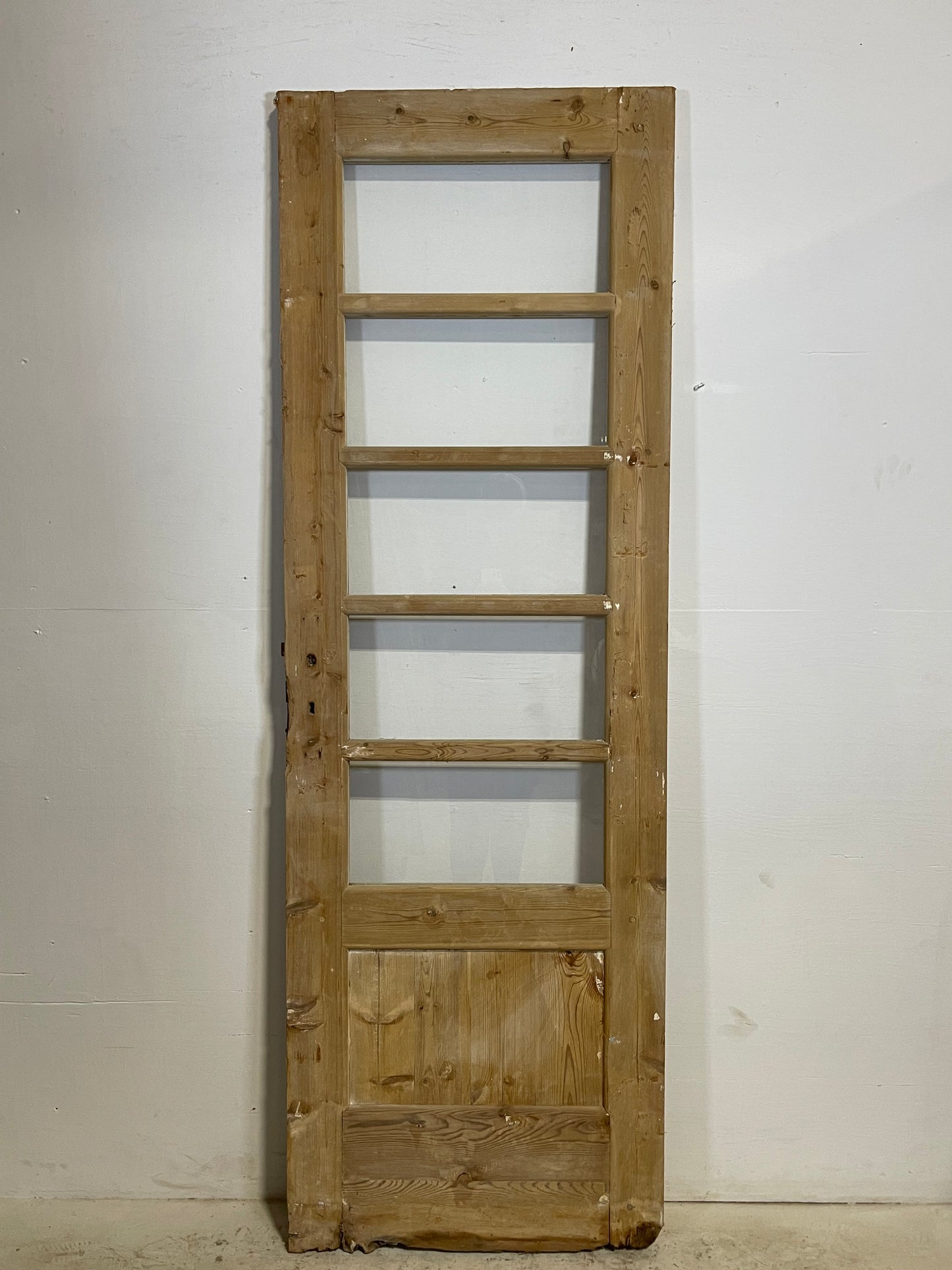 Antique French Panel Door with Glass  (83x27.25) L258