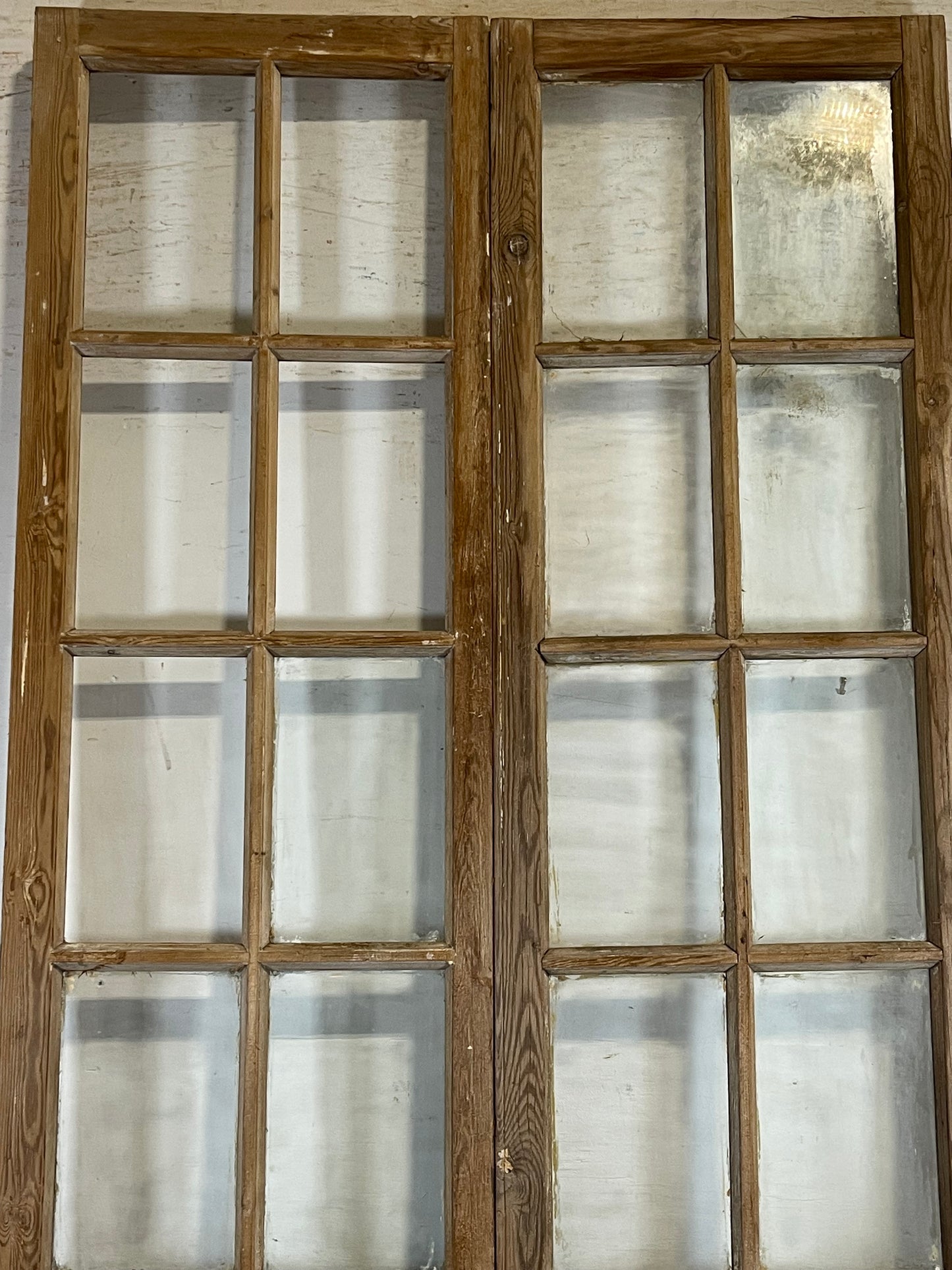 Antique French panel doors with glass (96.75x43.5) L169