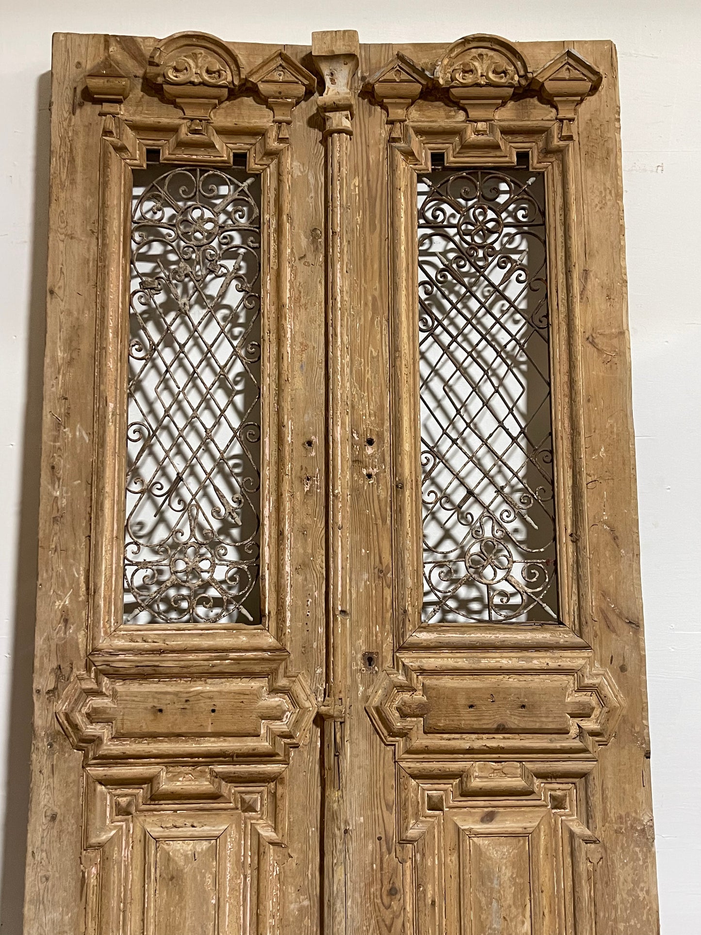 Antique French panel Doors with Metal (105.5x54.75) J104