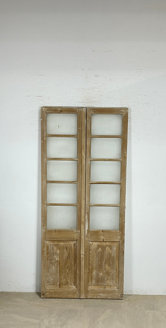 Antique French panel doors with Glass (92x41) P171