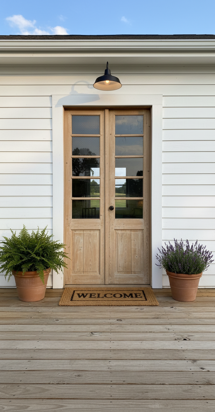 Antique French panel doors with Glass (92x41) P171