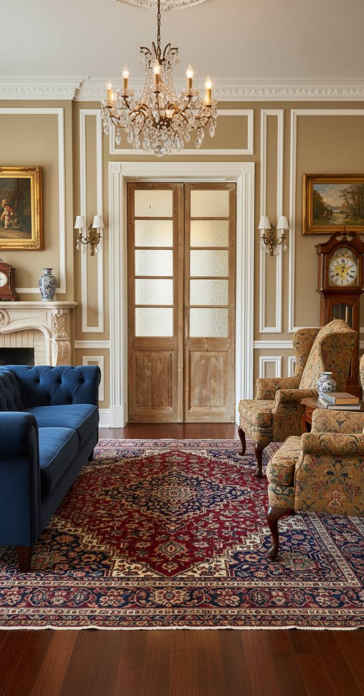 Antique French panel doors with Glass (92x41) P171