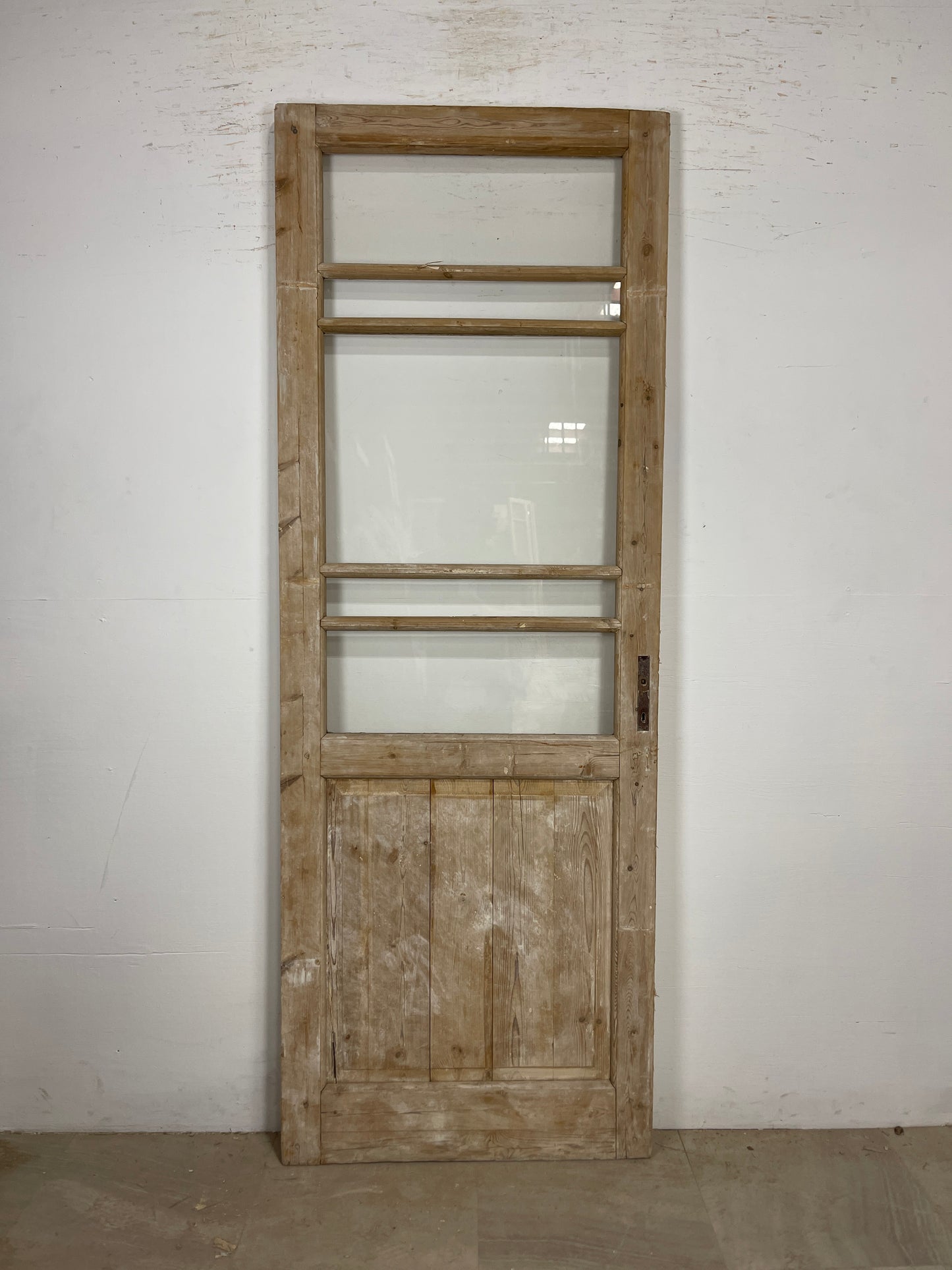 Antique French Panel Door - Single with glass (86.5x31.5) O268