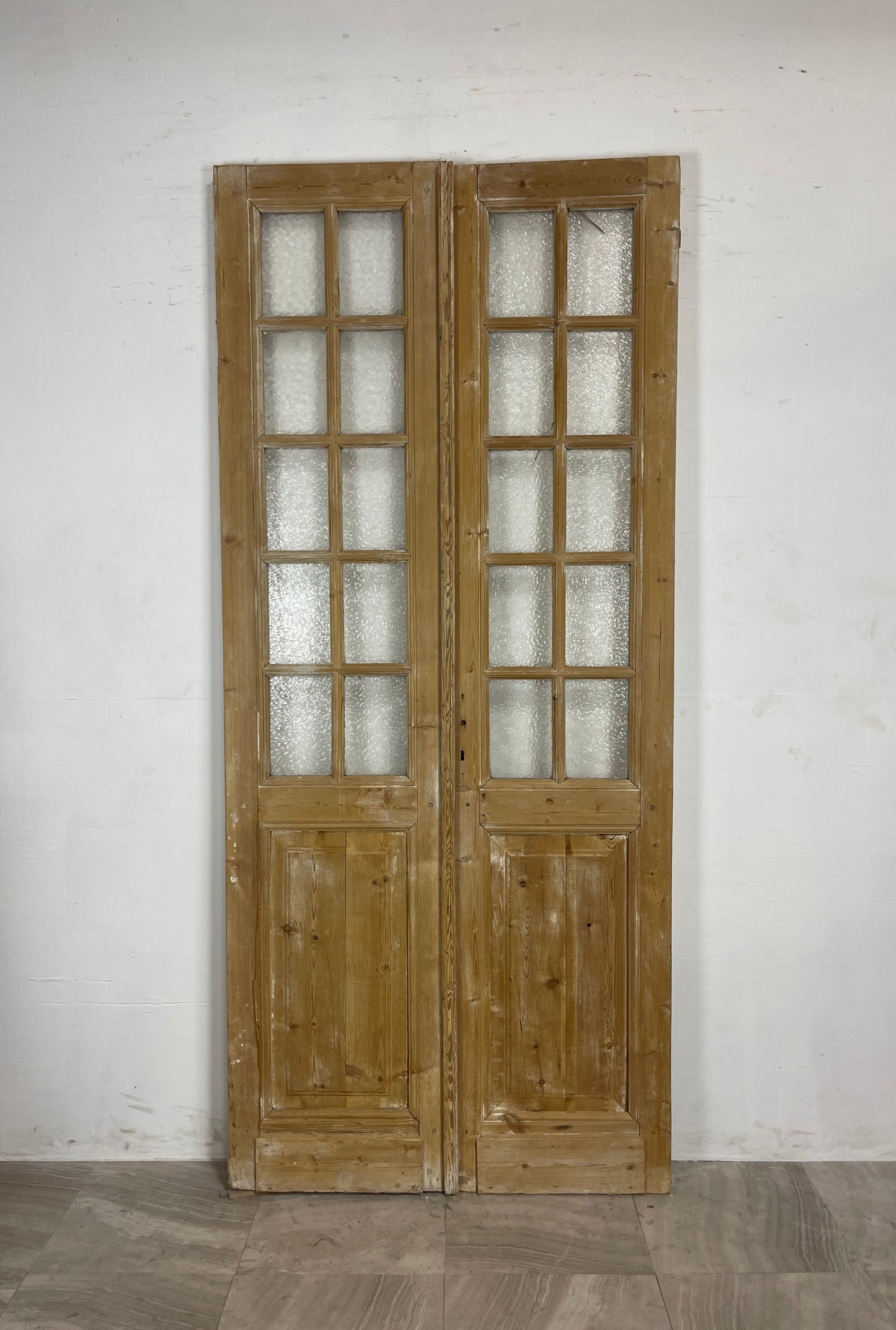 Antique French Panel Doors with Glass   (97.25 x 43)   N029