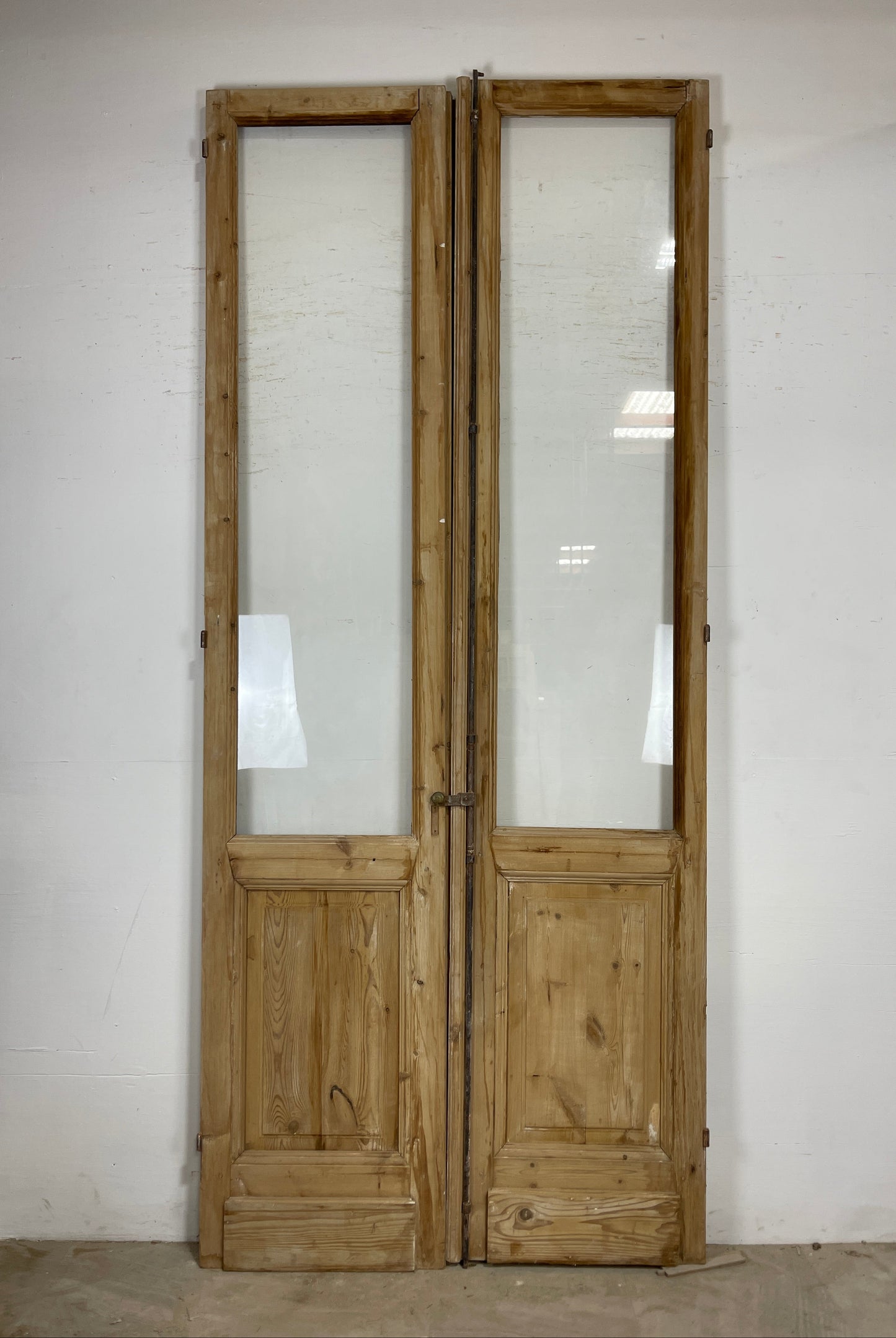 Antique French panel doors with Glass (113.5 x 49) 0291