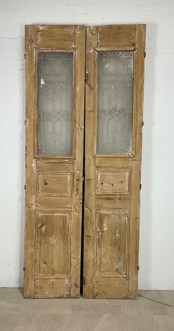 Antique French panel doors with Metal (100x43) P83