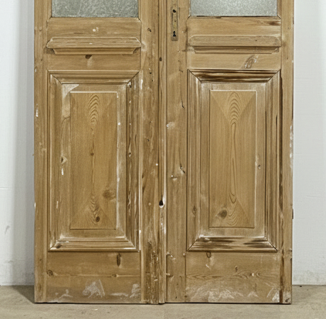 Antique French panel doors with Glass (99x41) P176