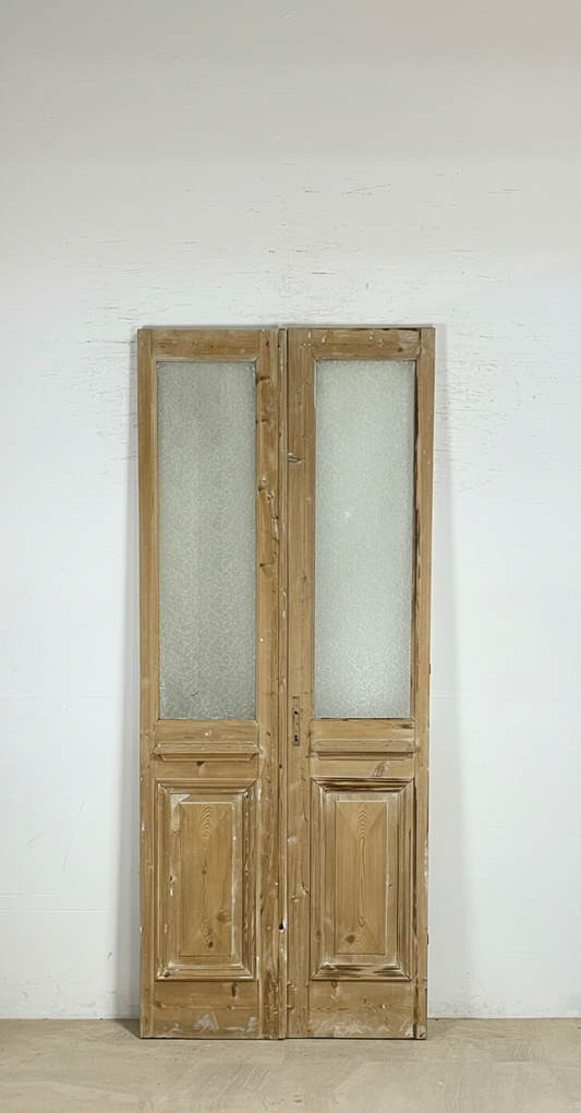 Antique French panel doors with Glass (99x41) P176