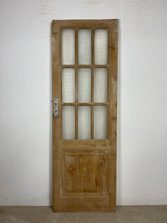 Antique French Panel Door - Single with glass (83.25x28.25) O265