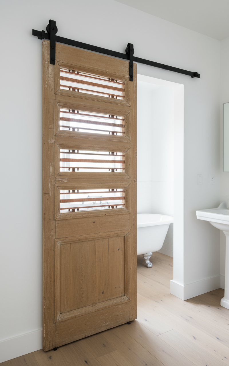 Antique French panel doors with Metal (80x33.75) P81