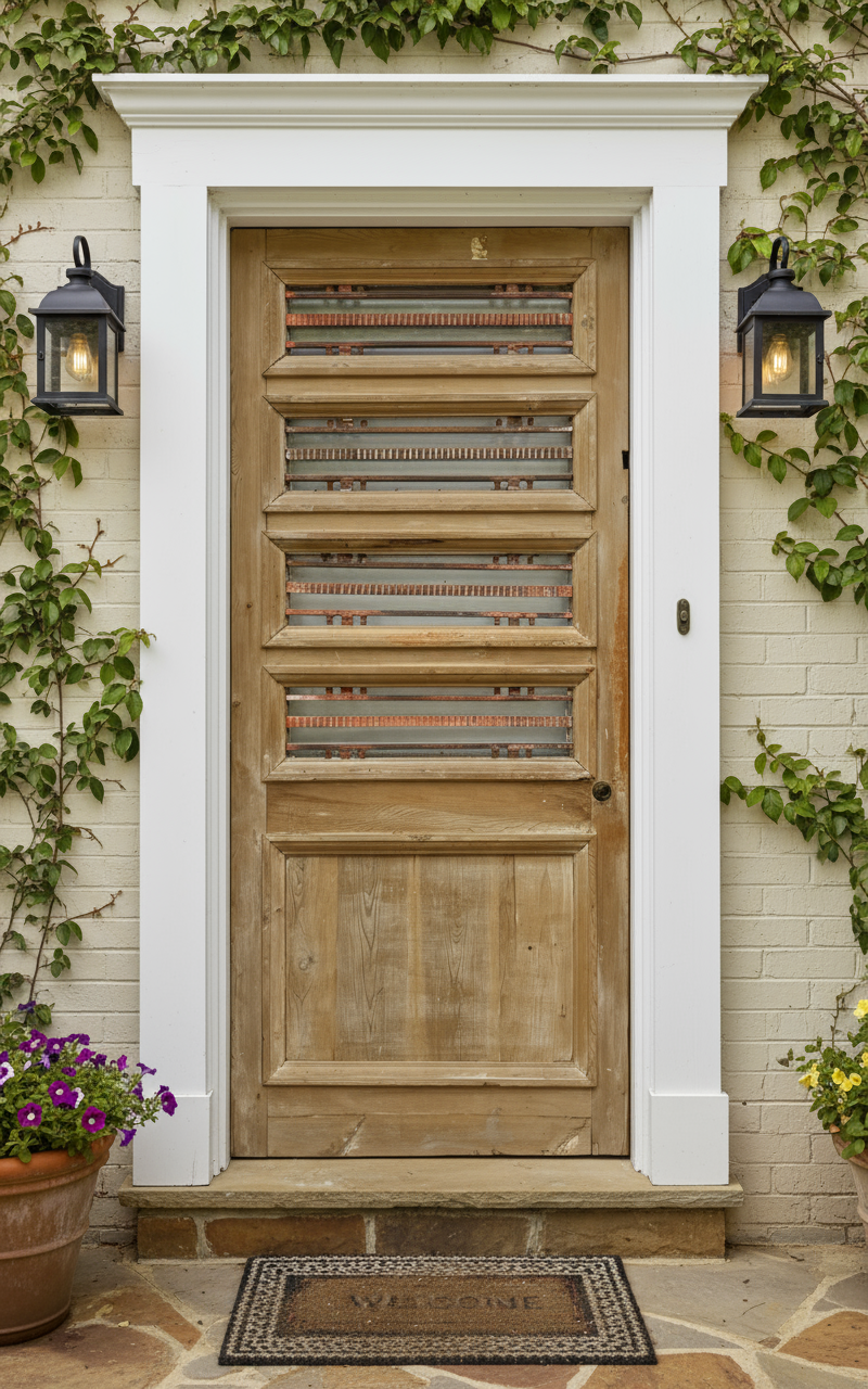 Antique French panel doors with Metal (80x33.75) P81