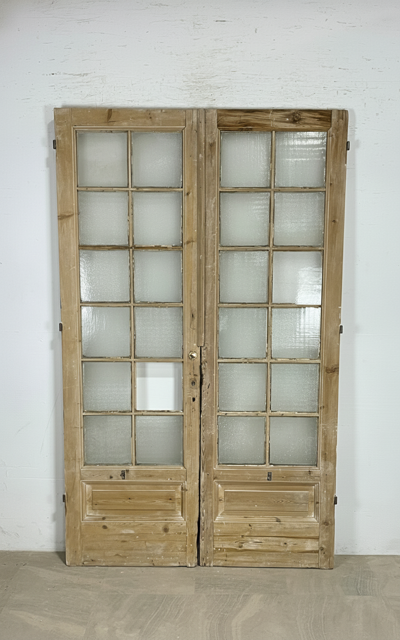Antique French panel doors with Glass (90x55.5) P136