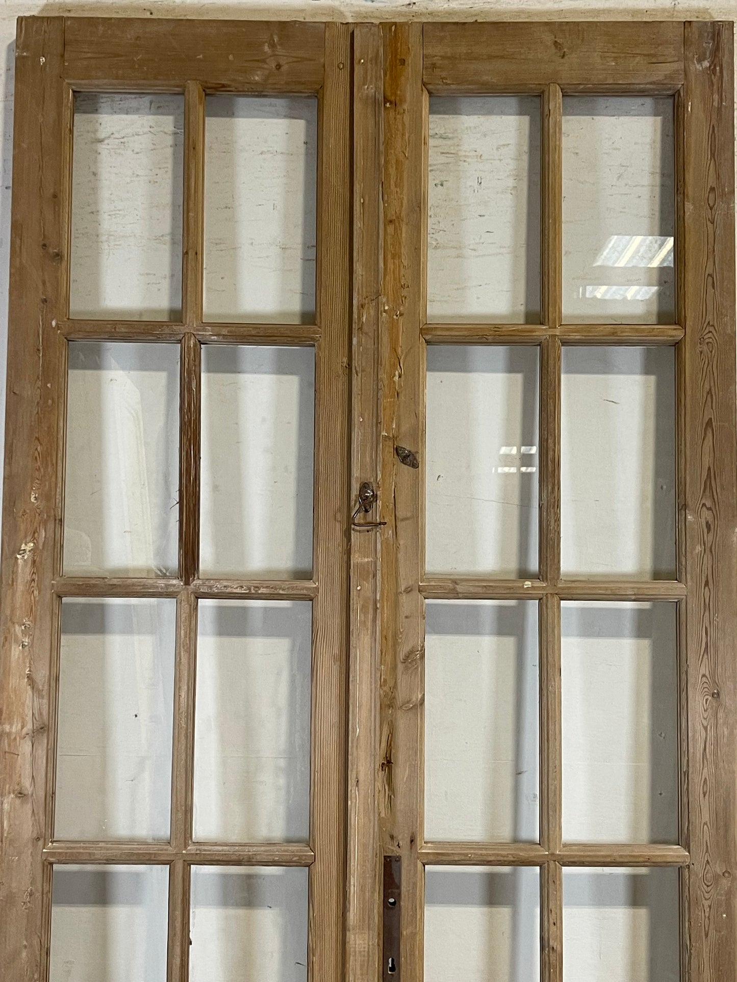Antique French panel doors with glass (93.25x43.5) L139