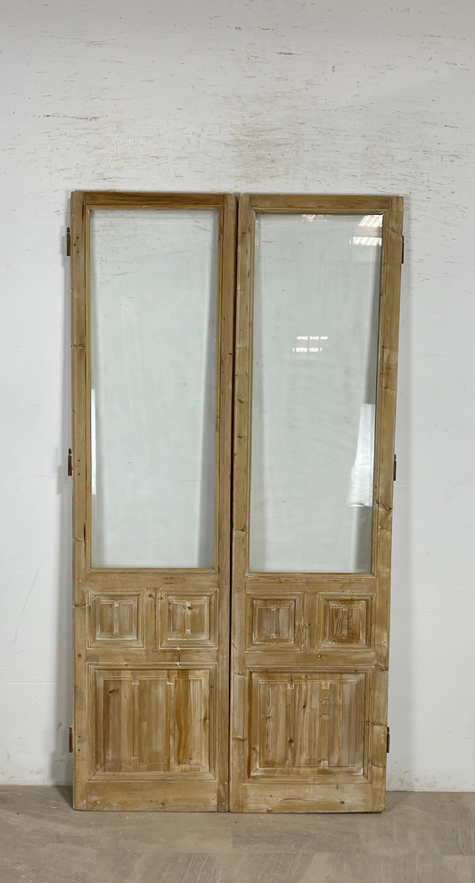 Antique French panel doors with Glass (88x46) P134