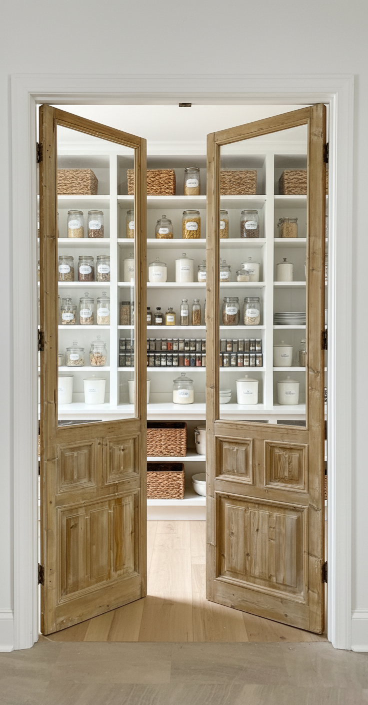 Antique French panel doors with Glass (88x46) P134