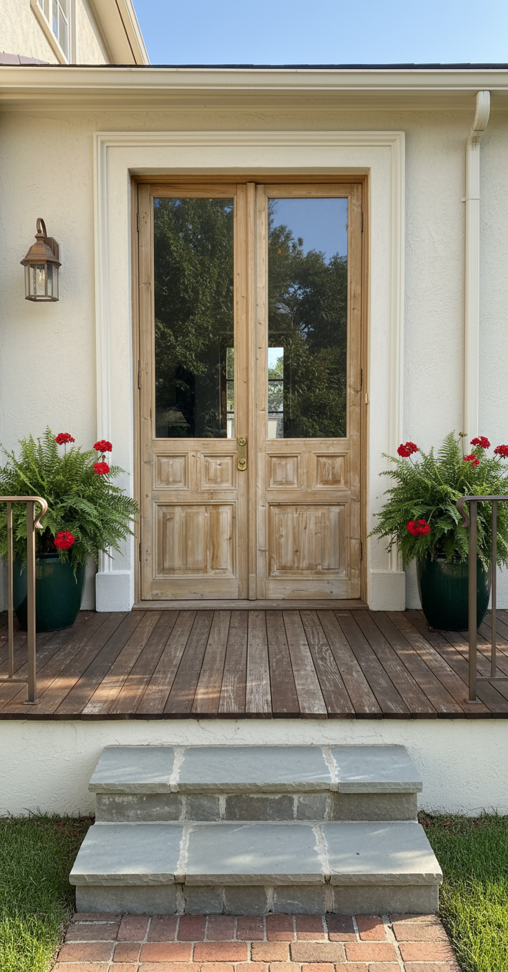 Antique French panel doors with Glass (88x46) P134
