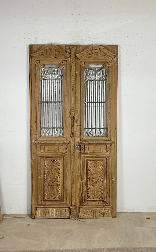 Antique French panel doors with Metal (93x47) P90